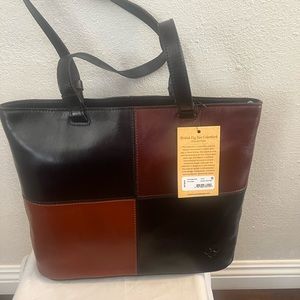 Patricia Nash British Veg Tan Corblock collection new with tags large size.